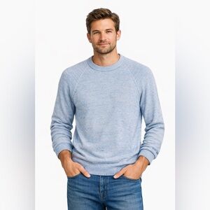 J.Crew 100% Cotton Crewneck Sweater Blue Marled Classic Lightweight Knit NWOT